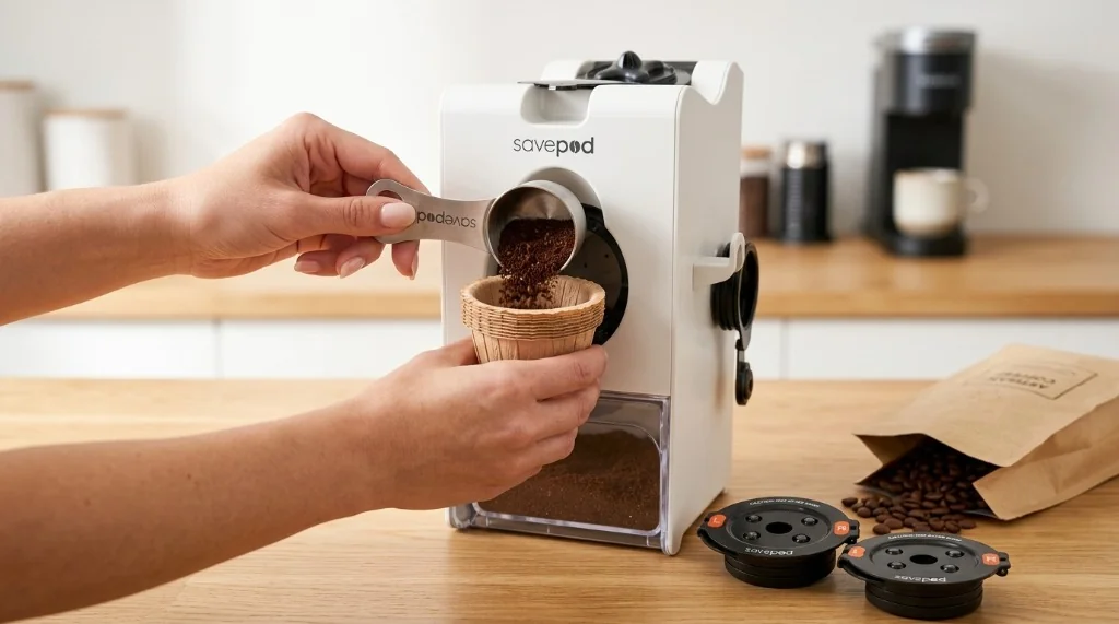Filtres à café compostables Savepod et système de dosettes réutilisables