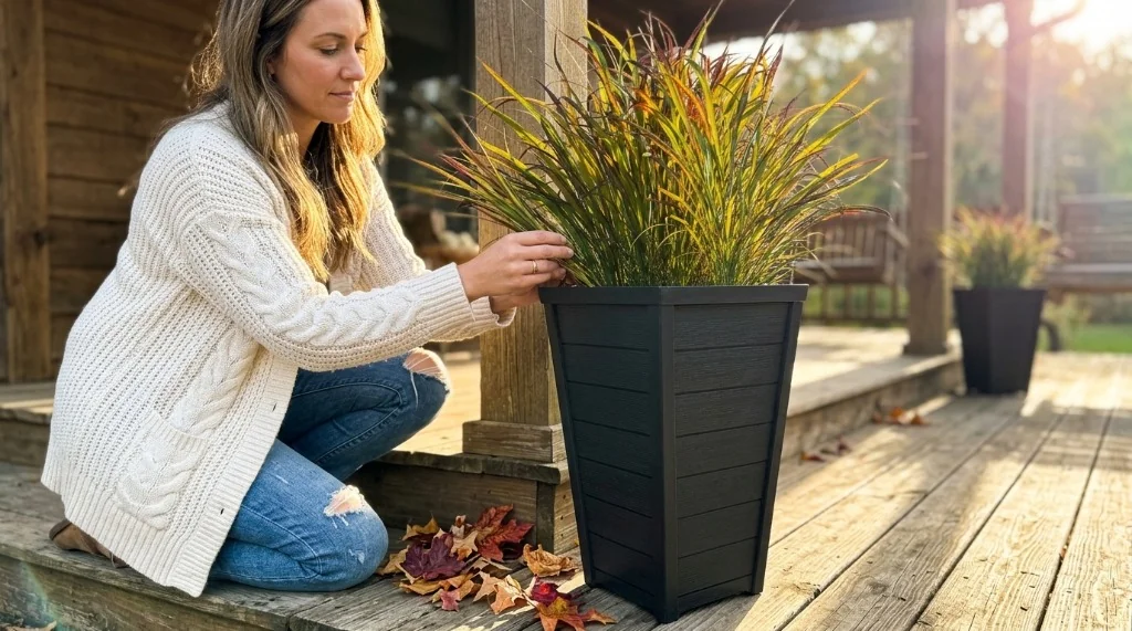 Panier de plantation en osier naturel Spetebo avec poignees et film etanche interieur