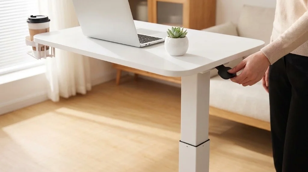 GTPLAYER petit bureau debout mobile a roulettes table d ordinateur reglable