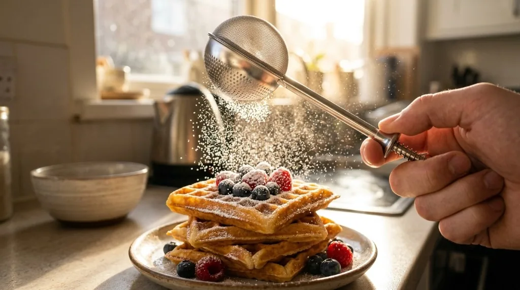 Saupoudreuse à farine et sucre glace avec manche à ressort en inox